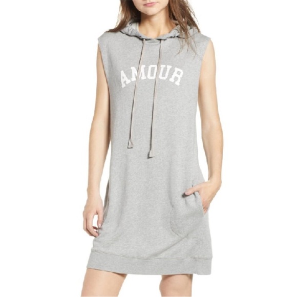 Zadig Voltaire Sia Bis Dress Hooded Gray AMOUR Sweatshirt M - Picture 1 of 10